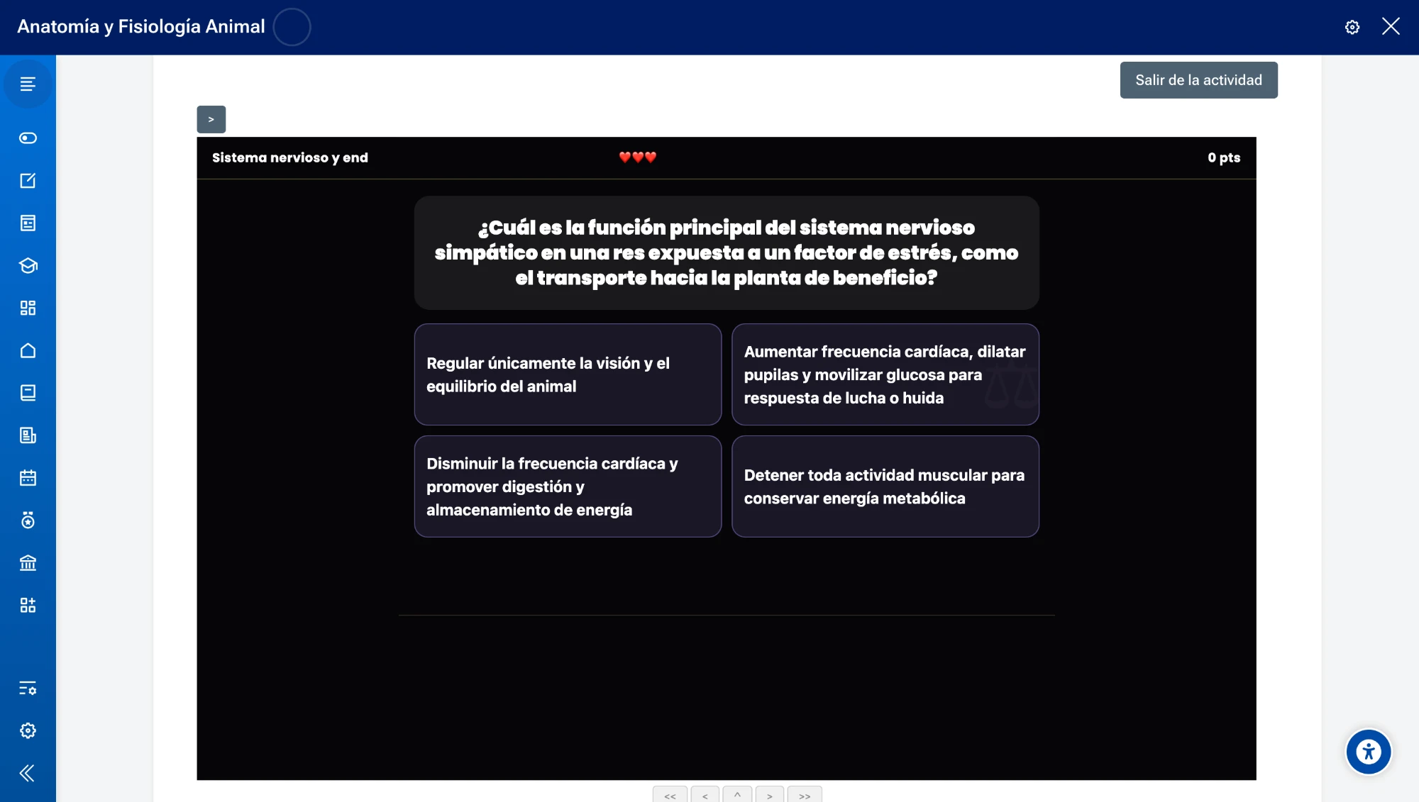 Actividad interactiva dentro de un curso virtual